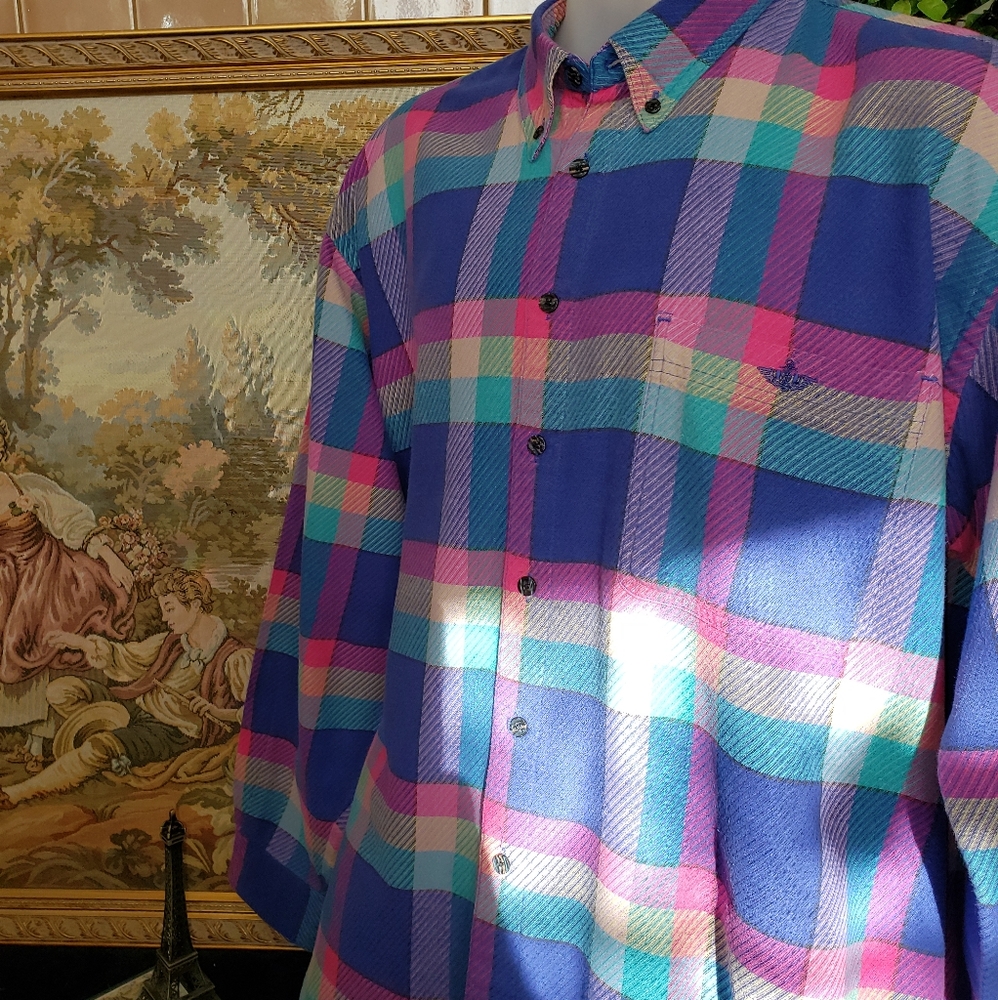 Men's Dockers plaid shirt XL - Picture 3 of 8